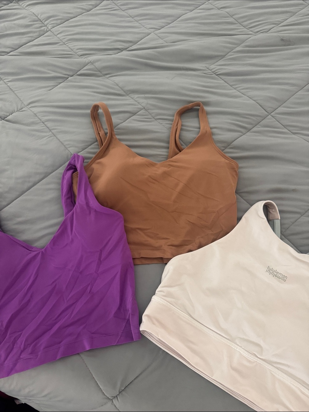 lululemon athletica Seamless Bralette Set — Purple, Brown & Cream